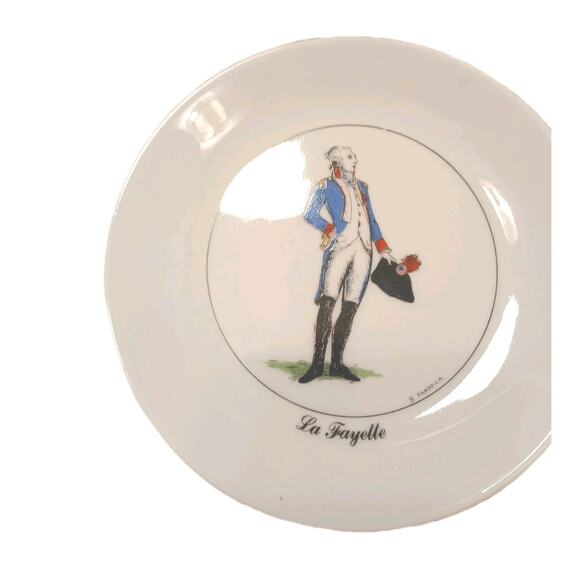 1989 APILCO Marquis de Lafayette Bernadette Frappier Saucer Plate White France - Picture 7 of 10